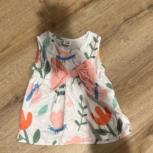 Floral Sleeveless Dress with Pink Bow Pat Pat 6-9 mo